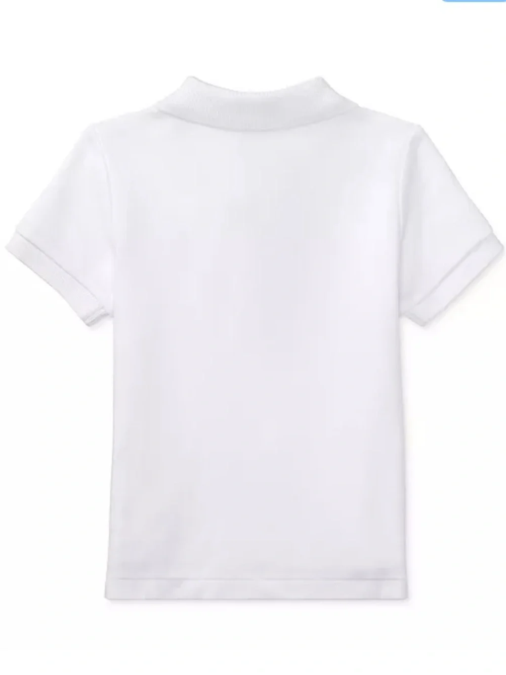 Ralph Lauren White Polo Shirt with Blue Stripe Embroidered Pony’s Shorts Set